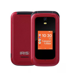 New Sealed Consumer Cellular Iris Flip Phone (8GB) 5.0MP Camera 4G LTE- Red