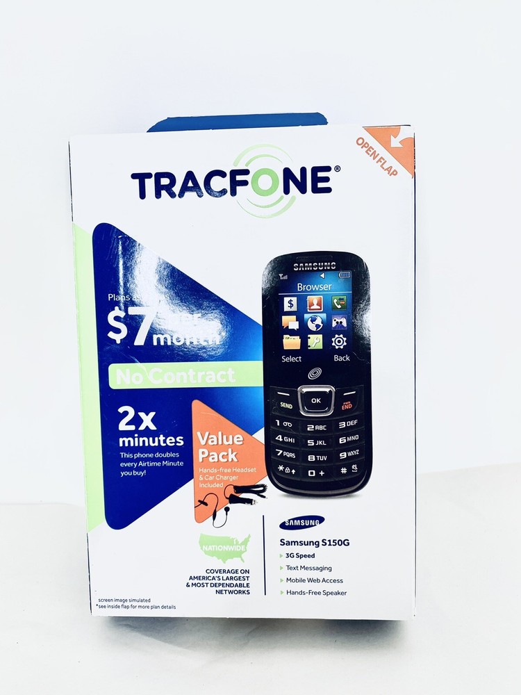 Samsung SGH S150G Black Tracmfone Cellular Mobile Phone Prepaid Service