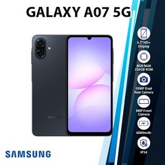 Samsung Galaxy A07 5G Android Cell Phone (8GB+256GB/BLACK/Dual SIM/Unlocked)