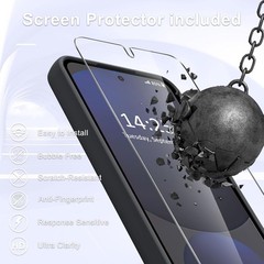 Matte Black Magnetic Case for Samsung Galaxy S25+ Plus with Screen Protector