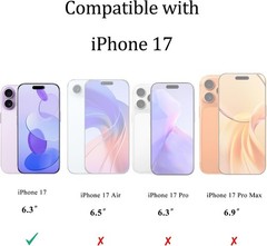 2 Pack Anti Spy Tempered Glass Screen Protectors for iPhone 17 6.3 Inch, Black